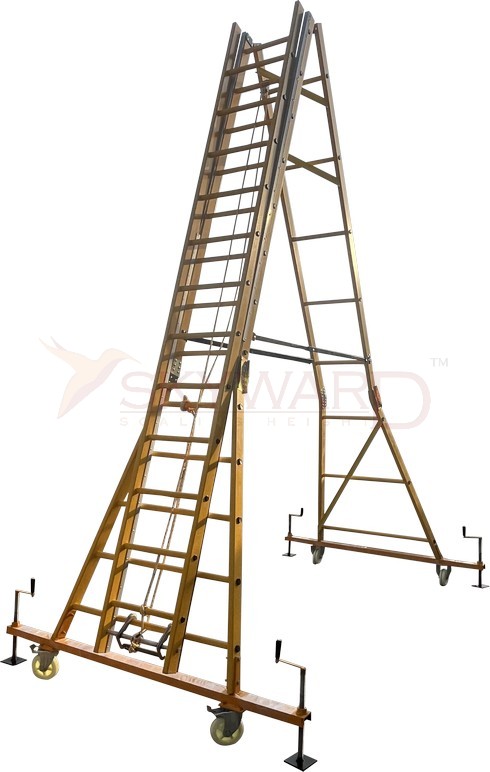 Model No. F1310 Fibreglass Folding Extension Ladder for Electrical, Home and Industrial Access Use, Professional Extendable Ladder for Maintenance, Repair, Storage and Contractor Tasks